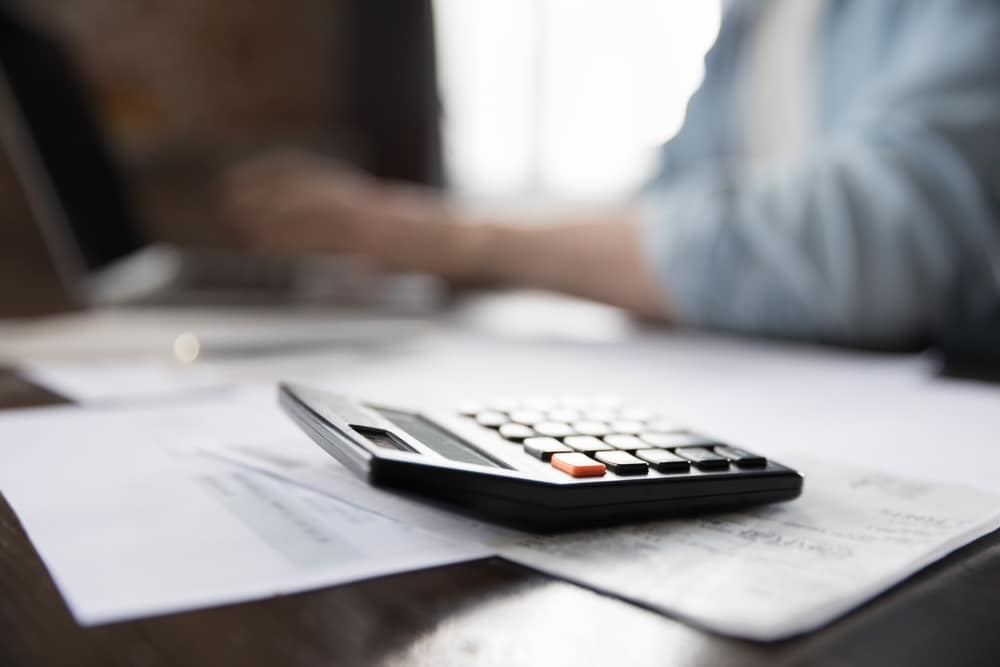 calculator on desk